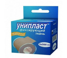 УНИПЛАСТ ЛЕЙКОПЛАСТ. 5Х500 ТКАНЬ ФИКС. НАТУР.