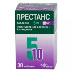 ПРЕСТАНС АМЛОДИПИН 10МГ.+ПЕРИНДОПРИЛ 5МГ. №30 ТАБ. ПРЕСТАНС АМЛОДИПИН 10МГ.+ПЕРИНДОПРИЛ 5МГ. №30 ТАБ.