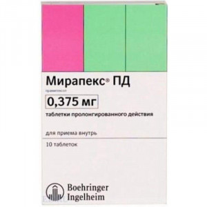 МИРАПЕКС ПД 0,375МГ. №10 ТАБ.ПРОЛОНГ. /БЕРИНГЕР/ МИРАПЕКС ПД 0,375МГ. №10 ТАБ.ПРОЛОНГ. /БЕРИНГЕР/