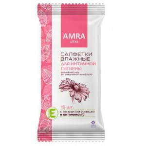 АМРА САЛФЕТКИ ВЛАЖН. Д/ИНТИМ. ГИГИЕНЫ РОМАШКА №15 [AMRA]