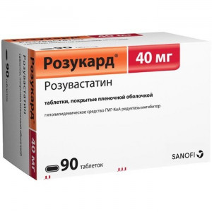 РОЗУКАРД 40МГ. №90 ТАБ. П/П/О РОЗУКАРД 40МГ. №90 ТАБ. П/П/О