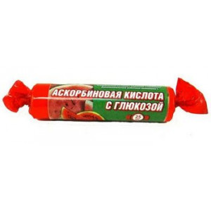 АСКОРБИНОВАЯ К-ТА С ГЛЮКОЗОЙ ГЛЕНВИТОЛ АРБУЗ 25МГ. №10 ТАБ.ЖЕВ. КРУТКА АСКОРБИНОВАЯ К-ТА С ГЛЮКОЗОЙ ГЛЕНВИТОЛ АРБУЗ 25МГ. №10 ТАБ.ЖЕВ. КРУТКА
