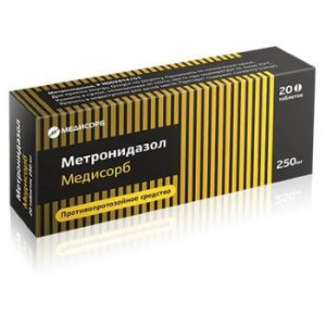 МЕТРОНИДАЗОЛ 250МГ. №20 ТАБ. /МЕДИСОРБ/ МЕТРОНИДАЗОЛ 250МГ. №20 ТАБ. /МЕДИСОРБ/