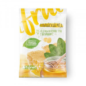АКТИФРУТ КАРАМЕЛЬ ВИТАМ. С АЛЬПИЙСКИЙ МЕД 60Г.