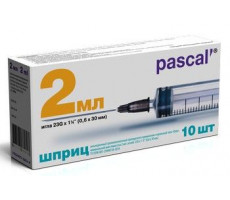 ПАСКАЛЬ ШПРИЦ 3-Х КОМП. 2МЛ. С ИГЛОЙ 23G 0,6Х30ММ. №10 [PASCAL]