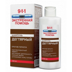 911-ЭКСТРЕННАЯ ПОМОЩЬ ШАМПУНЬ ДЕГТЯРНЫЙ П/ПЕРХОТИ 150МЛ. 911-ЭКСТРЕННАЯ ПОМОЩЬ ШАМПУНЬ ДЕГТЯРНЫЙ П/ПЕРХОТИ 150МЛ.