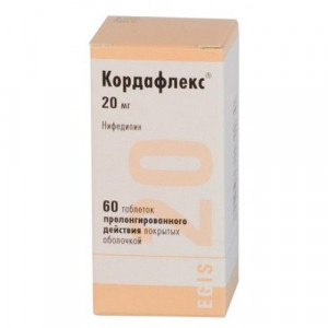 КОРДАФЛЕКС 20МГ. №60 ТАБ.ПРОЛОНГ. П/П/О /ЭГИС/