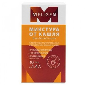 МИКСТУРА ОТ КАШЛЯ СУХАЯ Д/ДЕТЕЙ 1,47Г. №10 ПАК. /МЕЛИГЕН/ МИКСТУРА ОТ КАШЛЯ СУХАЯ Д/ДЕТЕЙ 1,47Г. №10 ПАК. /МЕЛИГЕН/