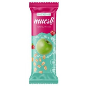 ФУД ФОРТЕ БАТОНЧИК-МЮСЛИ ЯБЛОКО+КЛЮКВА 50Г. [FOODFORTE]