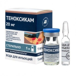 ТЕНОКСИКАМ 20МГ. 5МЛ. №1 ЛИОФ. Д/Р-РА Д/В/В,В/М ФЛ. +Р-ЛЬ 2МЛ. /БЕЛМЕДПРЕПАРАТЫ/