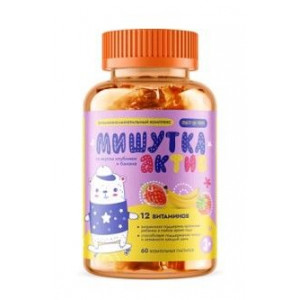 МУЛЬТИФОРТЕ МАРМЕЛАД АКТИВ МИШУТКА ВКУС КЛУБНИКА+БАНАН №60