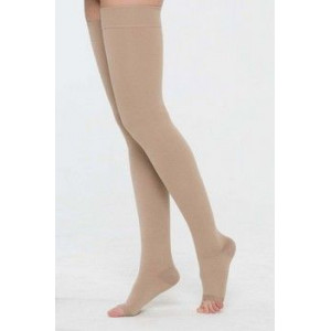 ЧУЛКИ ДО БЕДРА 2 КОМПРЕСС. ОТКР.МЫСОК Р.4 №2 (ПАРА) КРЕМ. /АРТ.Ч2(П)-К/